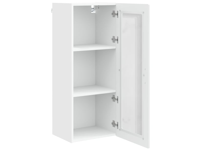 Meuble mural de cuisine, cabinet en verre mural blanc brillant 40x31x100cm shl1945 - Conforama E