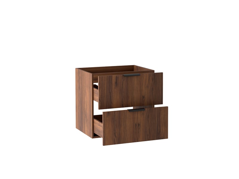  Meuble sous vasque suspendu luna effet noyer warmia 60 cm  - Conforama E