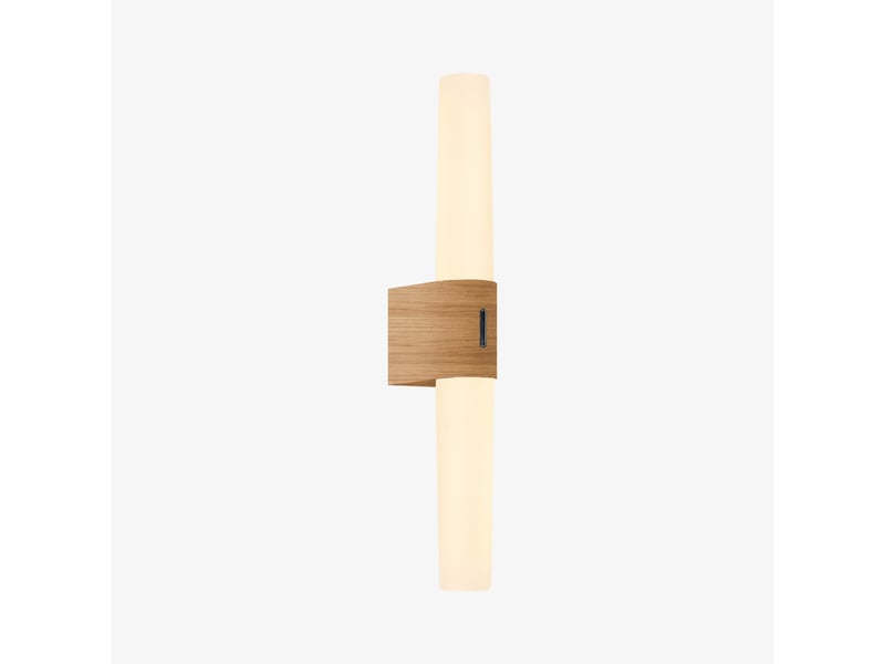  Applique murale intérieur, salle de bain led intégrée, helva double basic en plastique feuille de bois, ip44, nordlux 2015311004 - Conforama C