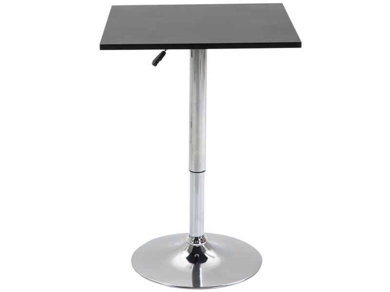  Table de bar réglable 60x60 cm – noir – plateau pivotant à 360° et hauteur ajustable de 69 à 93 cm  - Conforama A