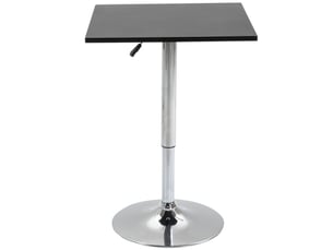 Table de bar réglable 60x60 cm – noir – plateau pivotant à 360° et hauteur ajustable de 69 à 93 cm