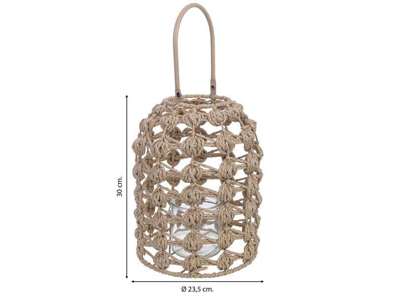  Lanterne en papier marron d23,5x30 h cm  - Conforama C