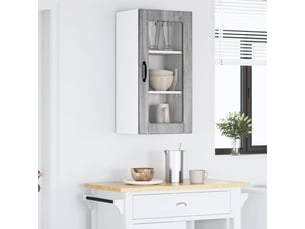 Cabinet en verre mural 2 pcs sonoma gris bois d'ingénierie shl4717