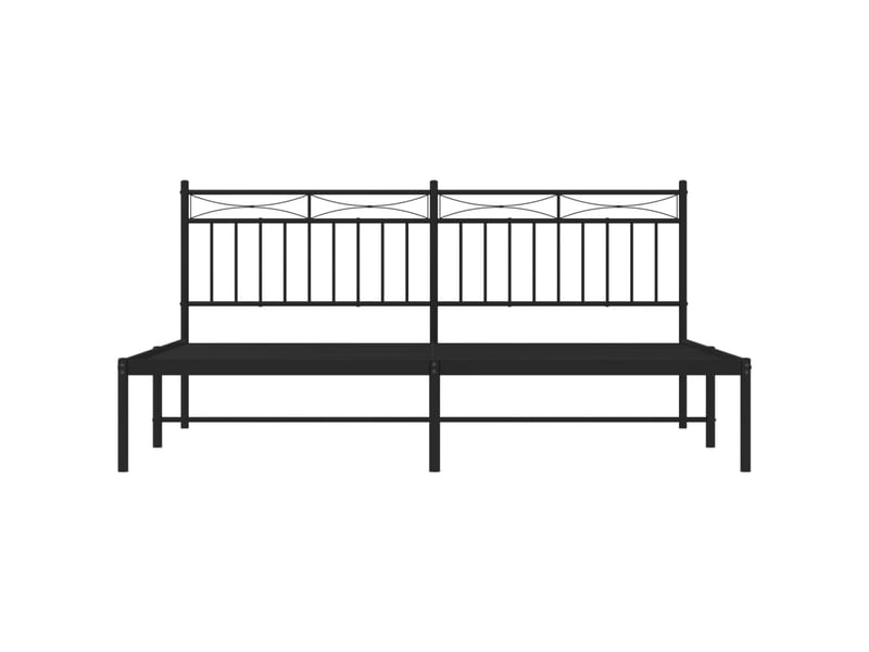  Lit double- lit adulte -  cadre de lit métal sans matelas et tête de lit noir 180x200 cm  - Conforama D