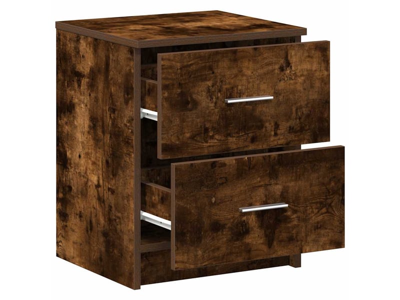  Lot de 2 tables de chevet - cabinet de chevet - table de nuit avec 2 tiroirs chêne fumé 40x36x50 cm  - Conforama C