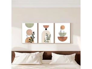 Lot de 3 impressions murales – art sur toile – affiches abstraites – 30 x 40 cm (impression seule sans cadre) – style bohème