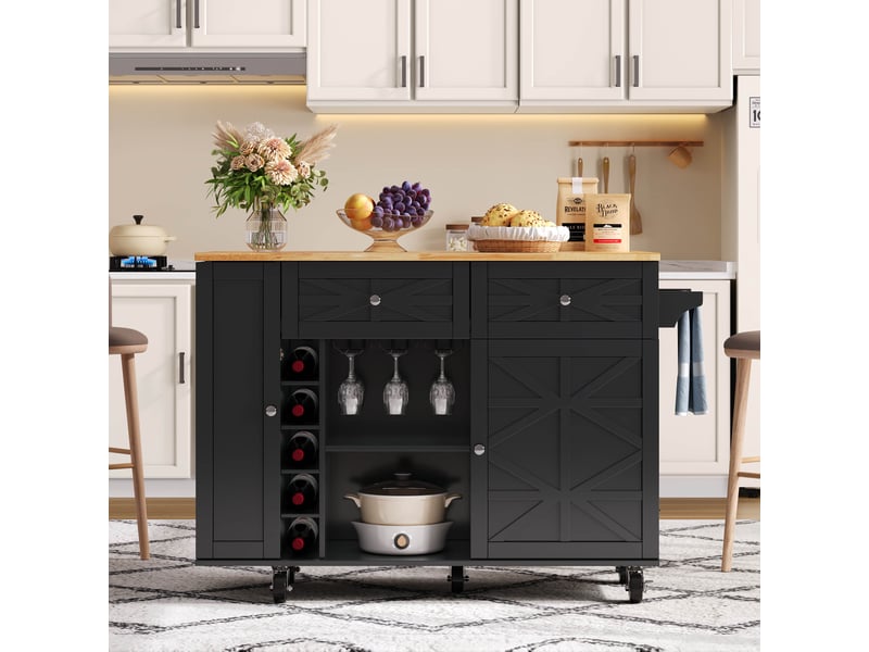 Desserte 2 portes 2 tiroirs coloris noir mdf desserte noir - Conforama B