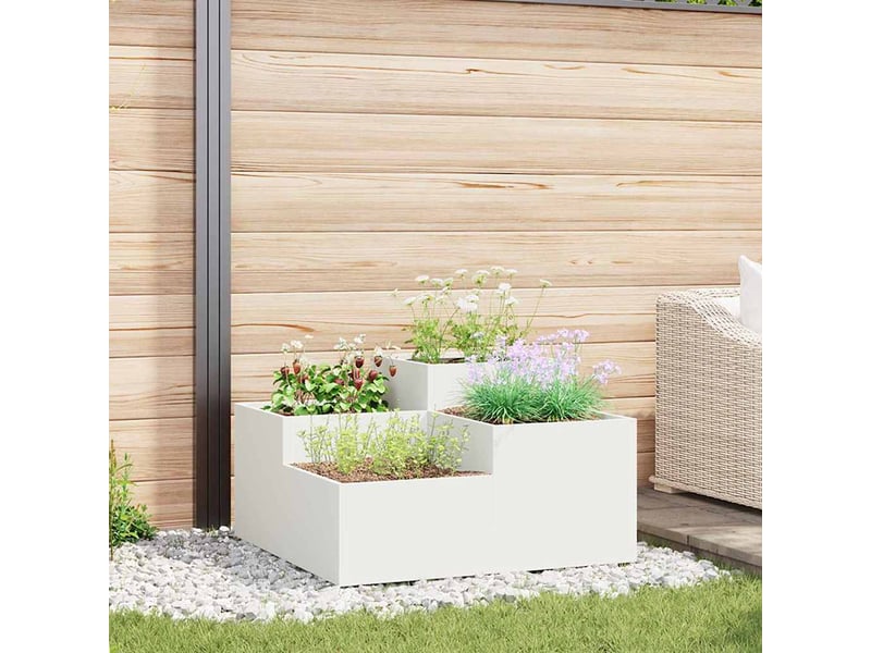 Jardinière - cache-pot de jardin blanc 100 x 100 x 48 cm acier - Conforama B