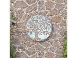 Miroir rond(e) à fixer coloris beige <strong></strong>  <strong></strong> - 60 cm x 60 cm