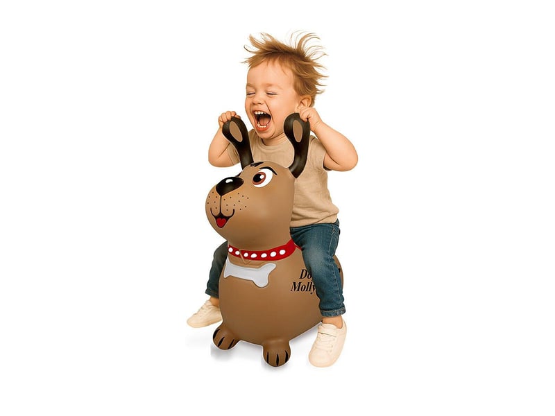 Animal rebondissante dog molly hoppydoo avec pompe 466005 - Conforama C