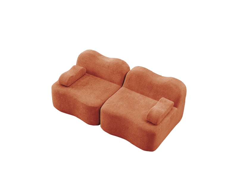  Canapé modulable, canapé 2 places – avec accoudoirs, assise profonde, sans montage, sans cadre, orange  - Conforama B
