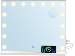 Miroir rectangulaire à poser coloris blanc WOLTU   - 58 cm x 48 cm