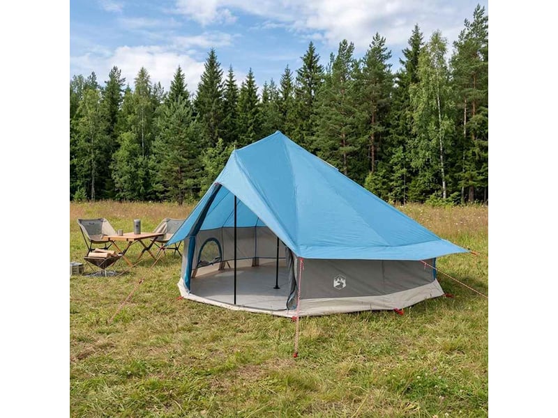  Tente tipi, tente de camping 18 personne bleu polyester et acier  - Conforama B