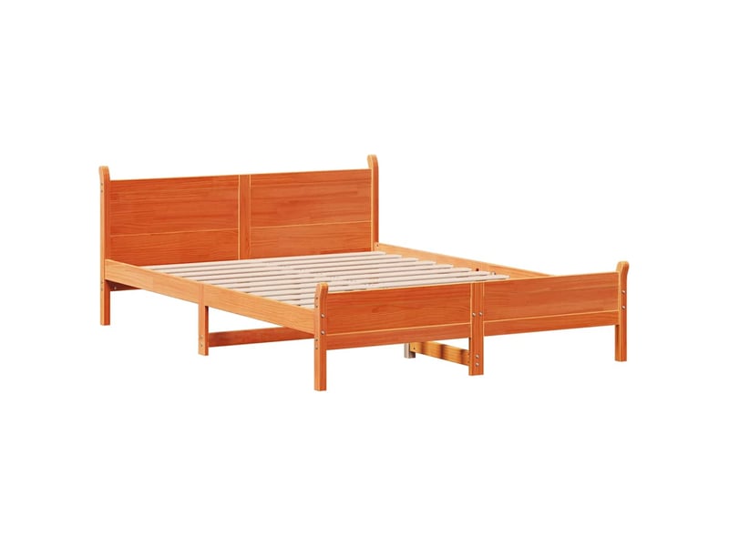 Lit double- lit adulte - cadre de lit sans matelas marron 120x190cm bois pin massif - Conforama B