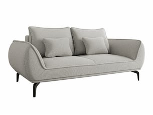 Canapé droit fixe   3 places Tissu gris