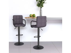 Lot de 2 tabouret de bar, chaise de bar taupe tissu shl98638