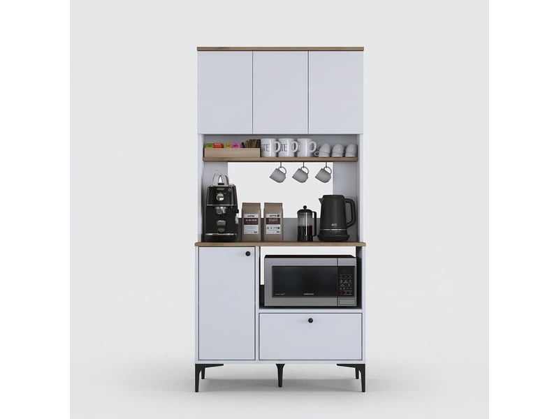  Buffet de cuisine polyvalent avec étagères silhoutte  - Conforama A