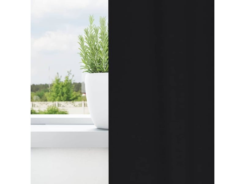 Lot de 2 rideaux occultants, rideaux black-out avec anneaux noir 225 x 140 cm cf44713 - Conforama C