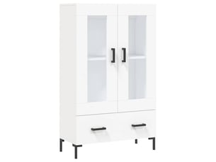 Buffet haut - bahut - meuble de rangement blanc 69,5x31x115 cm bois d'ingénierie