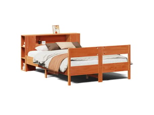 Lit 2 places 135x190 cm coloris marron