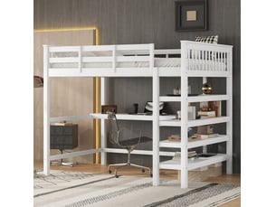Lit mezzanine 140x200 cm <strong>MODENUIT </strong>  <strong></strong> coloris blanc