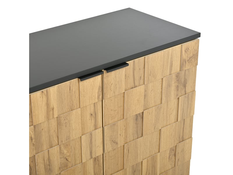 Meuble à chaussures 80x35x91,5 cm, armoire de rangement 2 portes avec revêtement imitation bois et capacité modulable - Conforama E