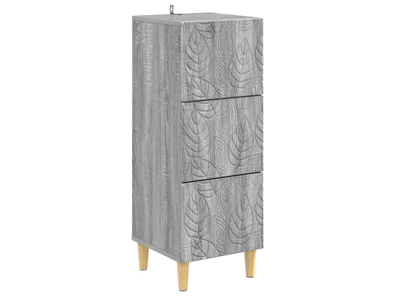  Armoire de rangement bureau, armoire à tiroirs sonoma gris 33 x 34,5 x 90 cm shl3795  - Conforama A