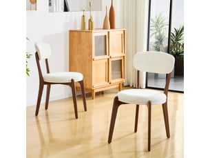 Lot de 2 chaises de salle à manger 55,5x48,5x84 cm, sièges rembourrés, chaises de salon style moderne, lin blanc, pieds métal
