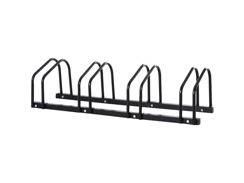  Porte-vélos 4 places 110 x 33 x 27 cm noir en acier, montage au sol ou au mur pour vélos  - Conforama A