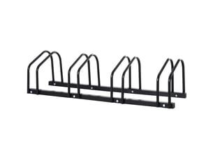 Porte-vélos 4 places 110 x 33 x 27 cm noir en acier, montage au sol ou au mur pour vélos