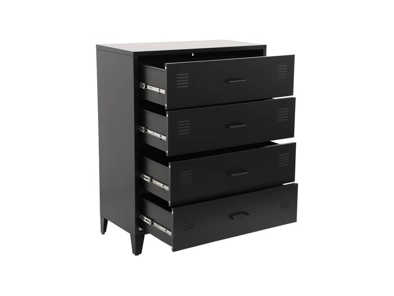  Commode industrielle acier 4 tiroirs noir - soho  - Conforama C