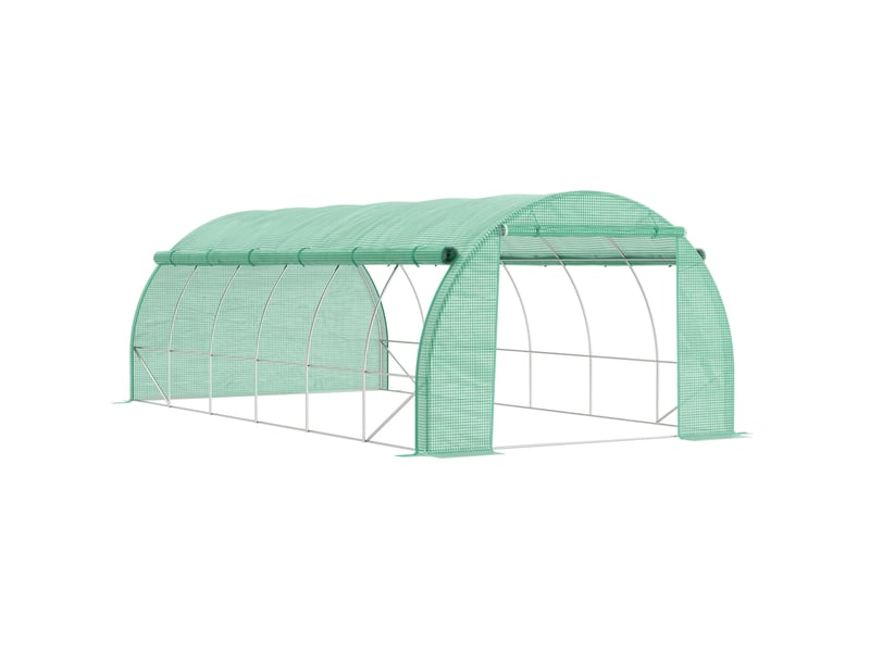  Serre tunnel 597x300x200 cm protection uv métal vert  - Conforama A