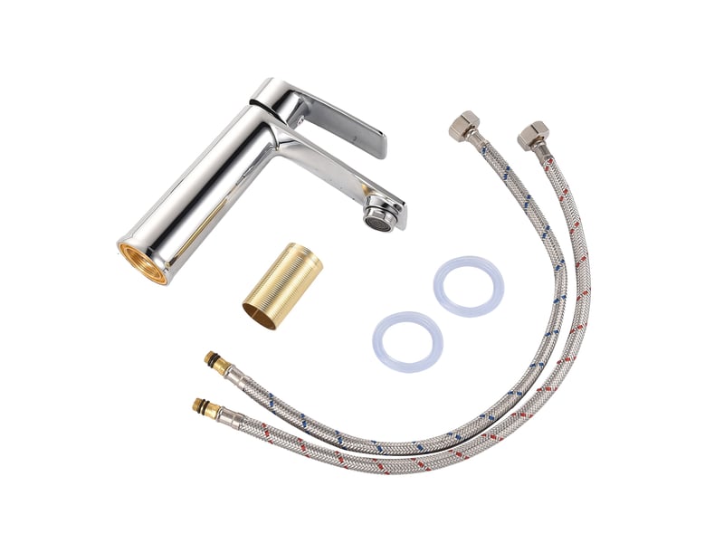  Mitigeur lavabo - robinet de salle de bain chromé platine, cartouche céramique et mousseur économique - chromé brilliant  - Conforama A