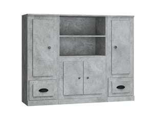 Buffets 3 pcs - bahut - meuble de rangement gris béton bois d'ingénierie
