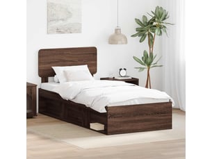 Lit simple 100x200 cm coloris marron