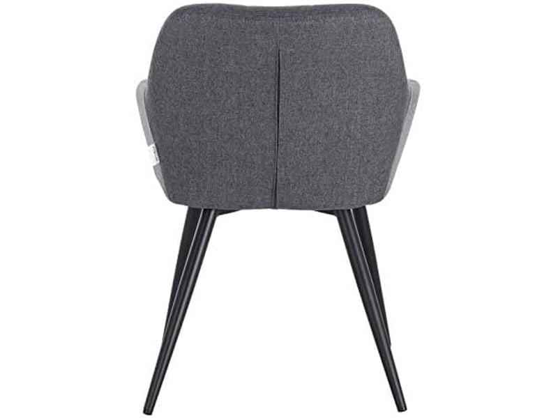  8 x chaises de salle à manger, chaises de cuisineen lin et métal, 49x43x81cm, gris foncé  - Conforama C