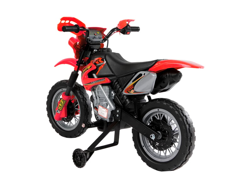  Moto électrique pour enfants, batterie rechargeable 6 v, à partir de 3 ans, chargeur et stabilisateurs inclus, 102 x 58 x 66 cm, rouge  - Conforama B