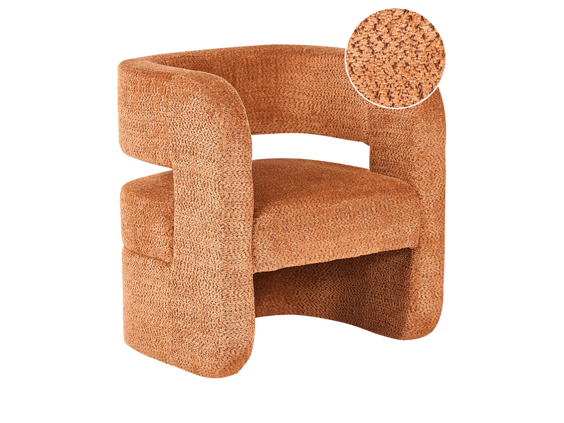  Fauteuil vidsel tissu chenille orange  - Conforama A