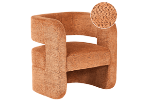 Fauteuil vidsel tissu chenille orange