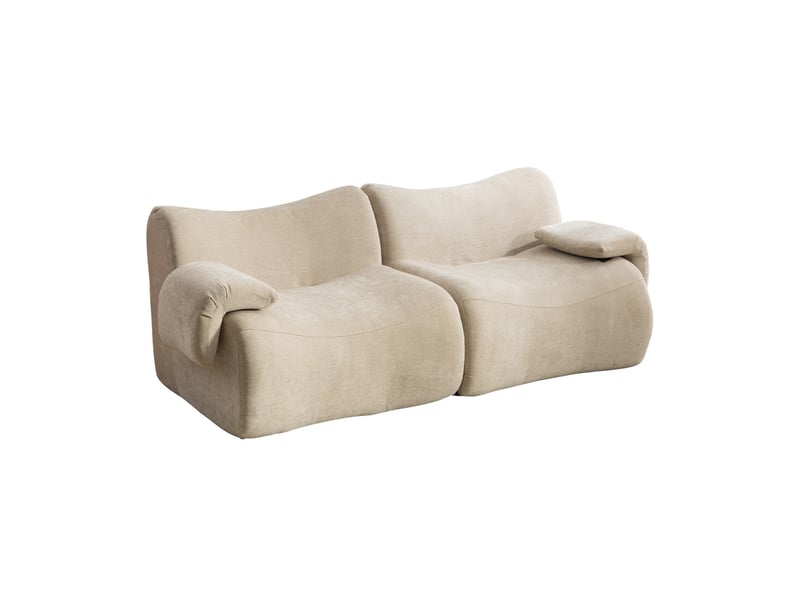  Canapé 2 places, revêtement en tissu chenille, sans assemblage, kaki  - Conforama A