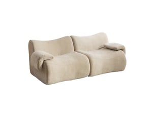 Canapé droit fixe <strong>MEUBLES COSY</strong> <strong></strong> 2 places Tissu marron