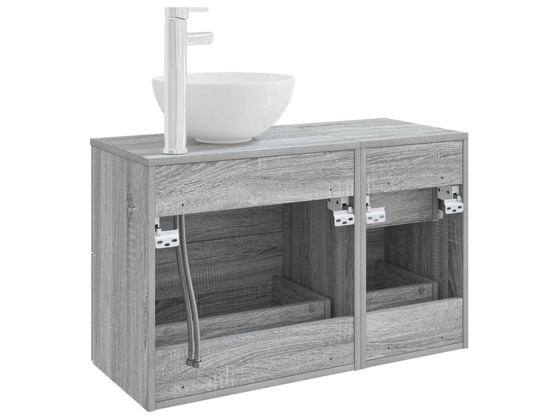  Ensemble de mobilier de salle de bain 2 pcs sonoma gris shl708  - Conforama E
