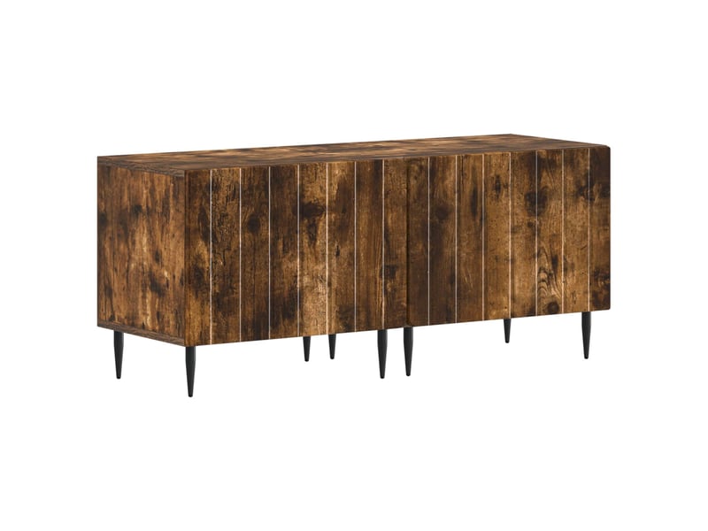  Meuble tv - banc tv - meuble de rangement led 5 pièces chêne fumé bois d'ingénierie  - Conforama D
