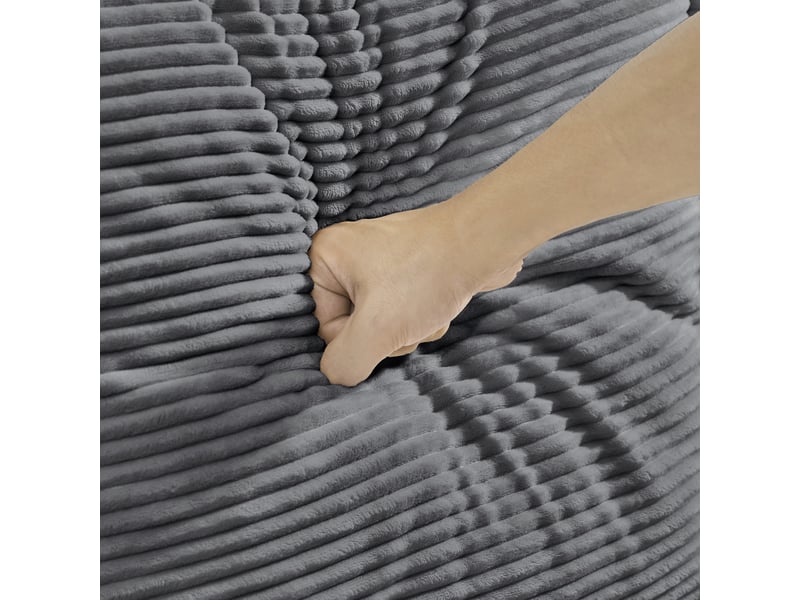 Canapé droit 2 places gris en velours côtelé 121 x 76 x 87 cm, style nordique, compact pour salon, chambre ou studio W3423P395377 - Conforama D