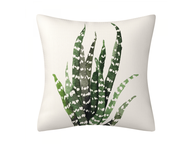 Housse de coussin feuilles 45 x 45 cm plante verte botanique polyester lin décoratif taie d'oreiller pour canapé salon chambre 4 pièces Household Pillow Cover - Conforama C