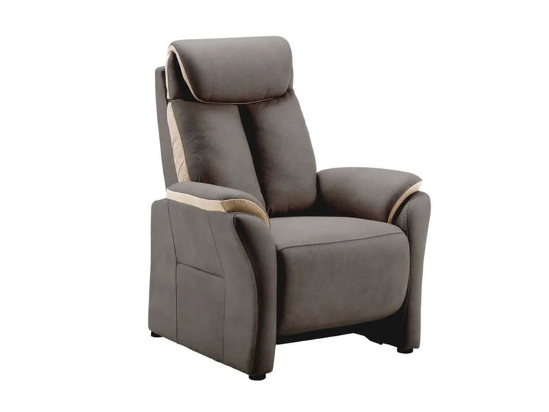  Fauteuil fixe new nobuck beige et gris foncé - odeon ODEON - Conforama A