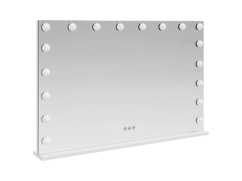 Miroir de coiffure led blanc 80 x 10 x 52,5 cm verre et acier cf62700 - Conforama D