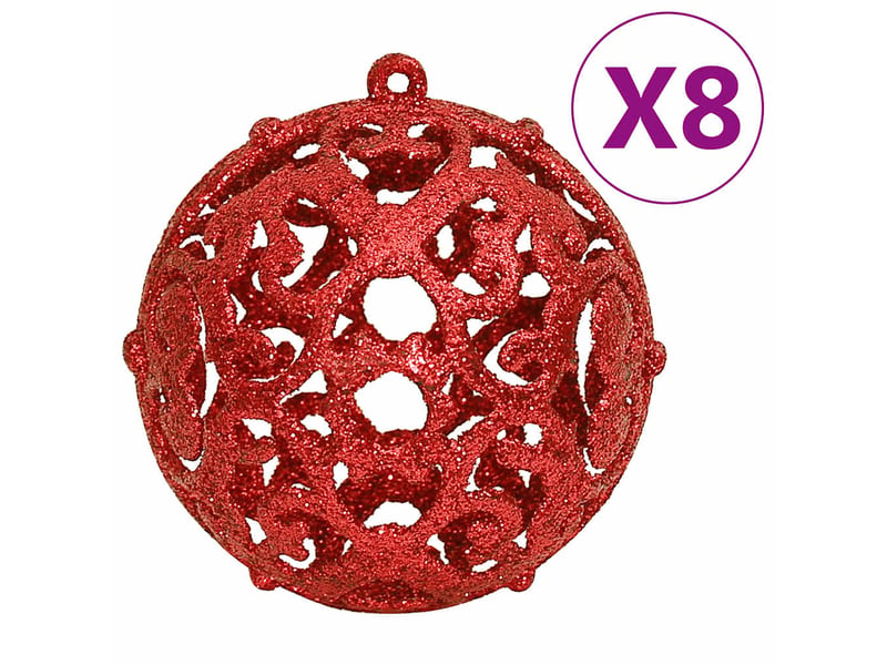 Ensemble de boules de noël 111 pièces rouge polystyrène  - Conforama D