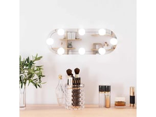 Miroir mural avec lumières led 15x40 cm verre ovale cf62814