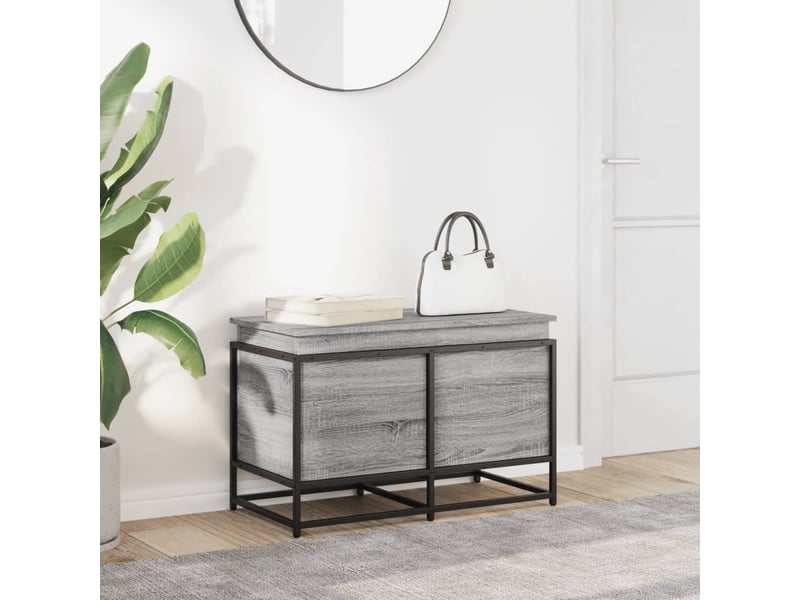  Boîte de rangement, coffre avec couvercle sonoma gris bois d'ingénierie shl11880  - Conforama C